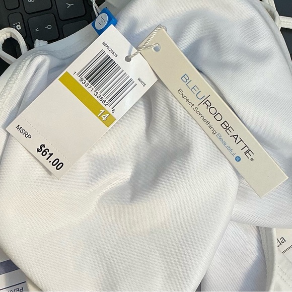 NWT BLEU by Rod Beattie White Side-Tie Bikini Bottom – Size 14 - Picture 3 of 6